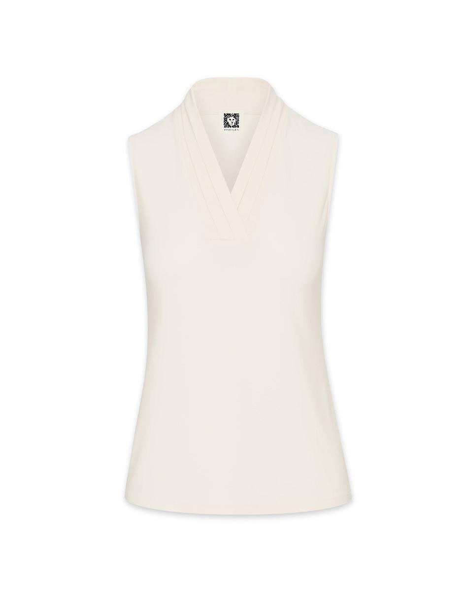 Meilleures ventes Anne Klein V-Neck Triple Pleat Top   | UBG-4013424